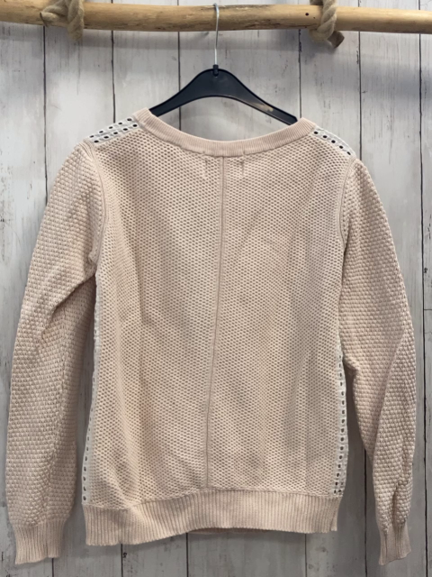 Maison Scotch  Pullover  Gr. 152  rosa Struktur + weißes Band mit Lochmuster 