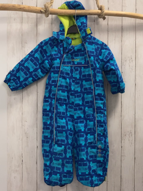 CeLaVi  Winteroverall Gr. 104  blau türkis Fahrzeuge hellgrünes Fleecefutter 