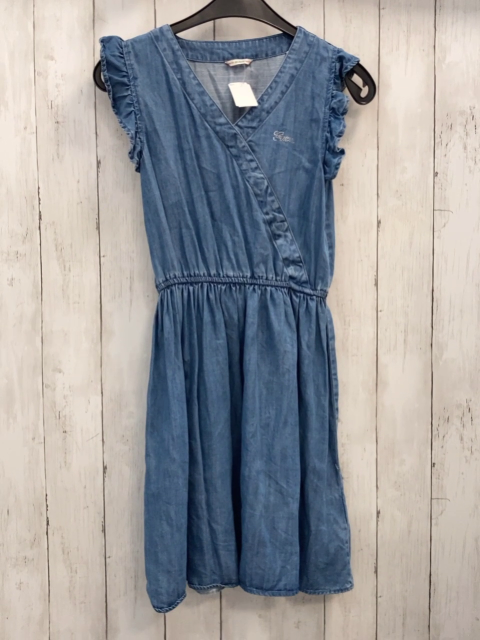 Guess  Kleid  Gr. 158/164  blau Jeans Rüschen an den Ärmeln 