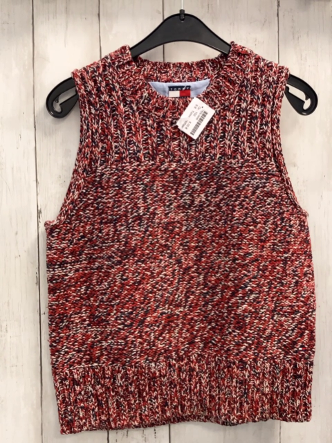 Tommy Hilfiger  Pullunder  Gr. 152  rot grau weiß meliert Stric 