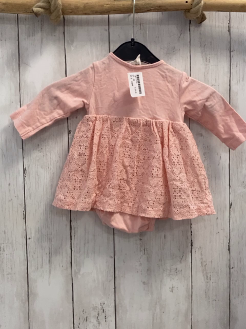 H&M  Kleid  Gr. 62  rosa Rock mit Blumenstickerei Bodyunterteil 
