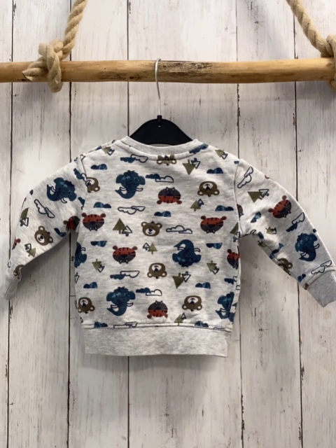 Liegelind  Pullover  Gr. 74  grau Tiere Tannen Woken 