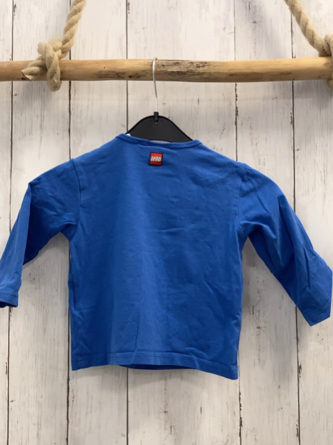 Lego  Langarmshirt  Gr. 80  blau gelber Legosteine hellgrüne Schrift 