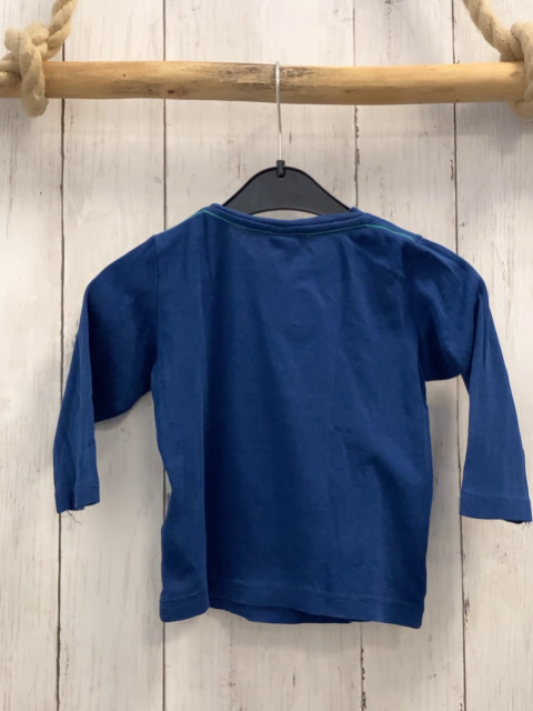 H&M Langarmshirt  Gr. 80  blau bunte Balken mit Schrift 