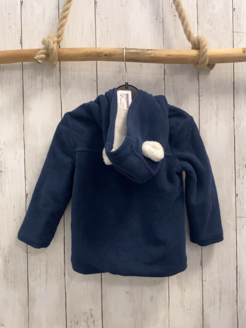 Dopodopo Fleecejacke  Gr. 92  blau Kapuze Eisbär weißes Plüschfutter 