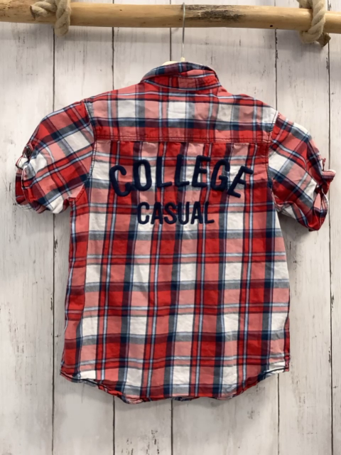 H&M  Sommerhemd  Gr. 122  rot blau hellblau weiß kariert 