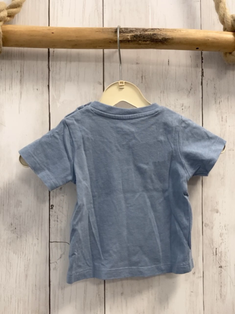 Vertbaudet  T-Shirt  Gr. 62  hellblau Surfbrett Palme Schrift 