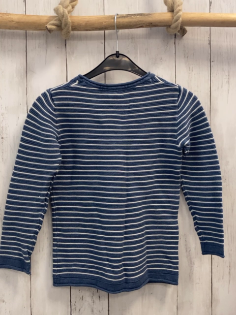 Pusblu Pullover Gr. 128  blau weiße Streifen Strick