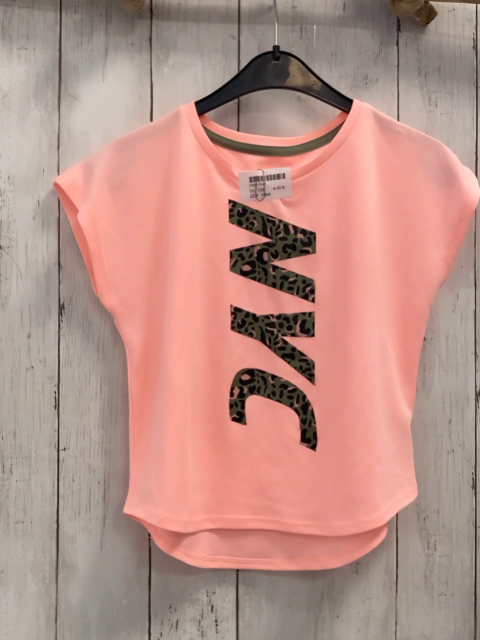 H&M  Sportshirt  Gr. 128  lachs oliv lachs Schrift 