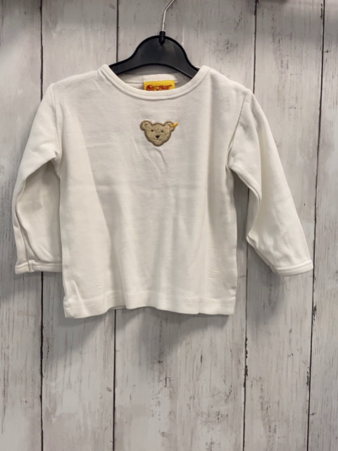 Steiff  Langarmshirt  Gr. 74  weiß Plüschbärenkopf 