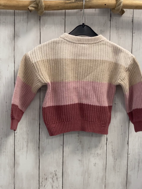 Alana  Pullover  Gr. 92  weiß beige rosa altrosa Streifen Strick 