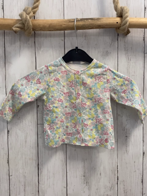 Petit Bateau  Sweatjacke  Gr. 68  weiß Blumen 