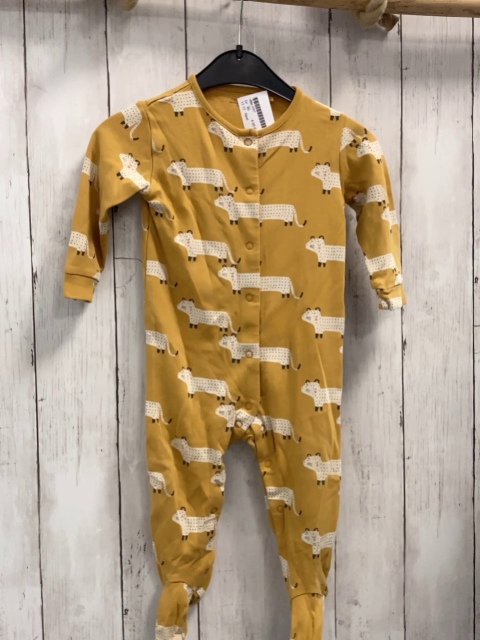 Next  Schlafanzug  Gr. 80  ocker hellgraue Leoparden 