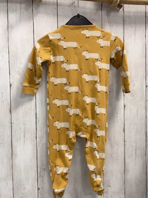 Next  Schlafanzug  Gr. 80  ocker hellgraue Leoparden 