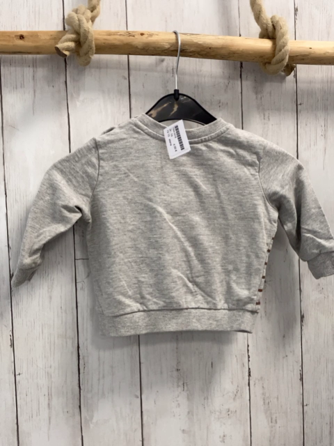 alana  Pullover  Gr. 74  hellgrau braune Streifen Affe 