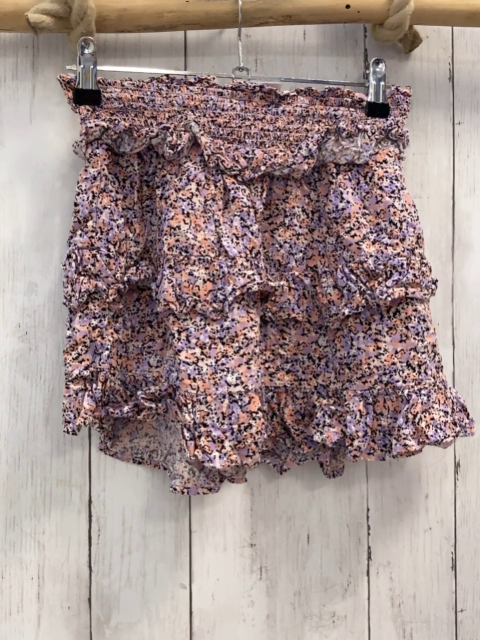 Name it  Rock Gr. 122  schwarz lack lavendel Druck Rüschen Gummizugbund 