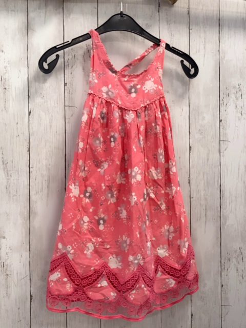 Vertbaudet  Kleid  Gr. 128  hellrot Blumen 
