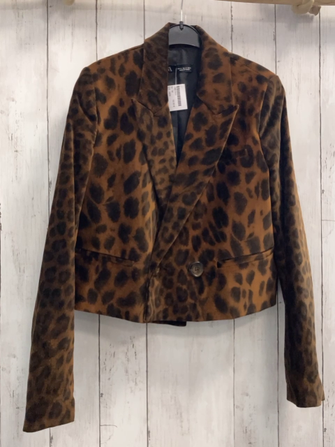 zara Blazer Gr. M braun schwarz Leoprint Samt
