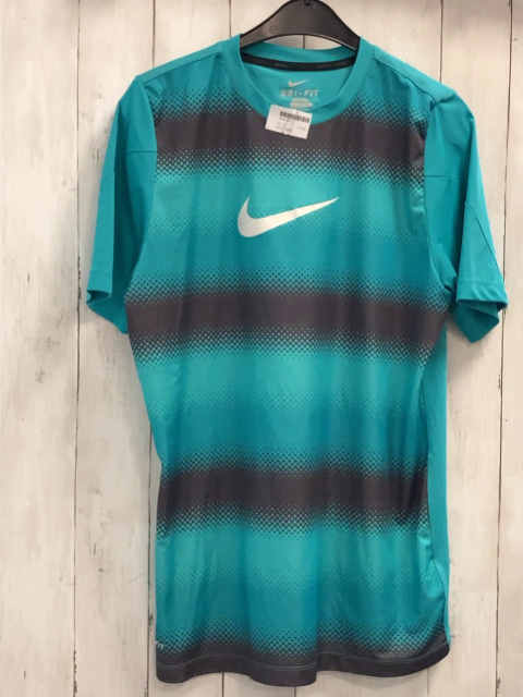 Nike  Sportshirt Gr. L  türkis grau mint Druck weißes Label 