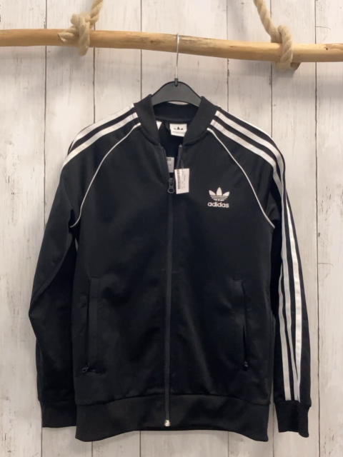 Adidas Joggingjacke Gr. 152  schwarz weiße streifen