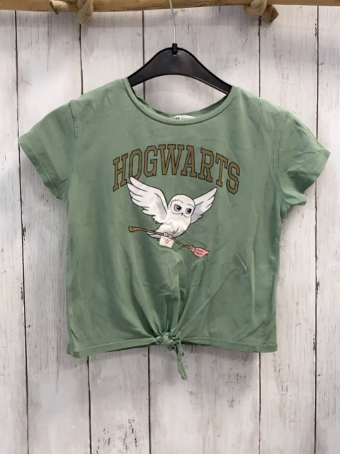 H&M  T-Shirt  Gr. 110  mint Hedwig goldene Schrift Besen 