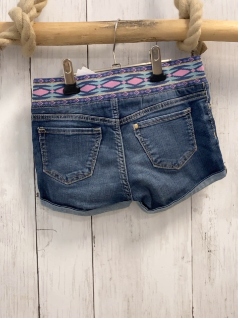 H&M  Shorts  Gr. 104  blau Jeans bunter Bund mit Rauten 