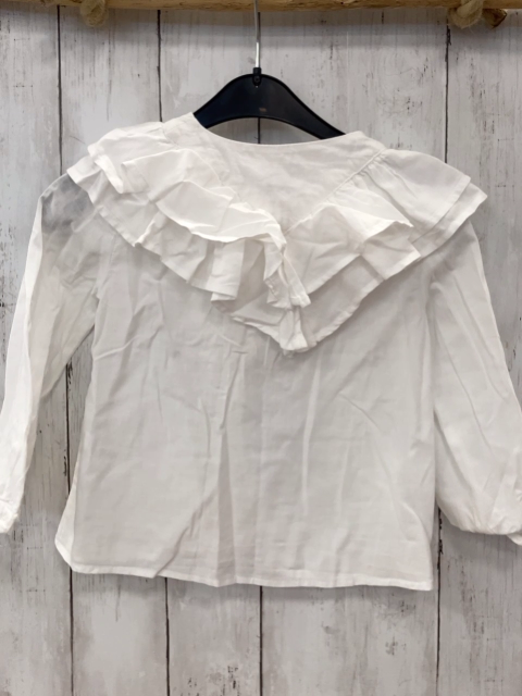 zara Sommerbluse Gr. 110  weiß Rüsschen