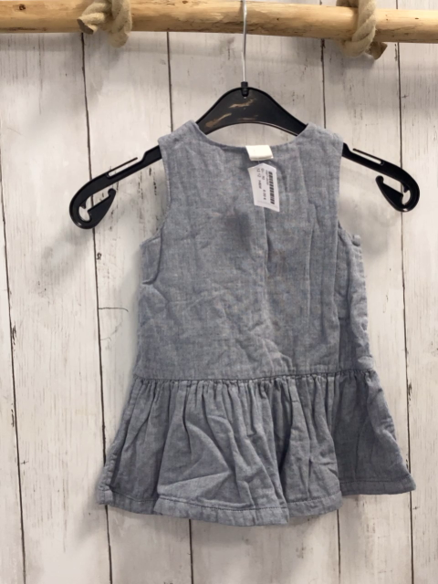 H&M  Kleid  Gr. 80  blau hellbraune Holzknöpfe 