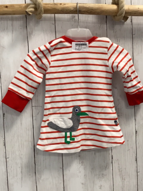   Kleid  Gr. 74  weiß rote Streife roter Bund Möwe 