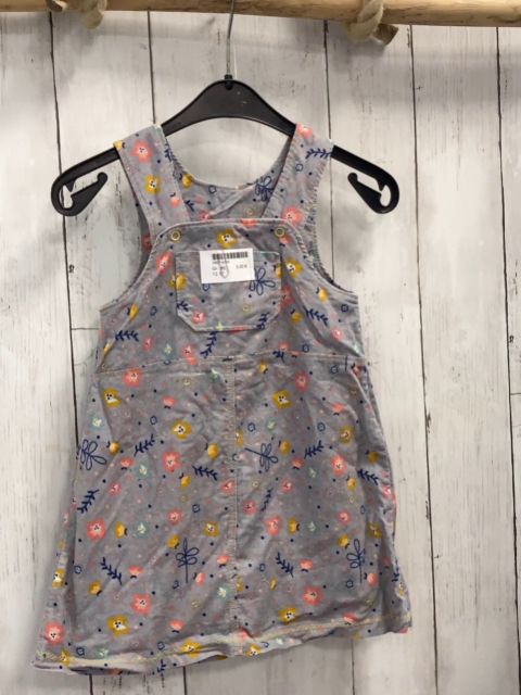   Kleid  Gr. 80  hellgrau Kord Blumen 