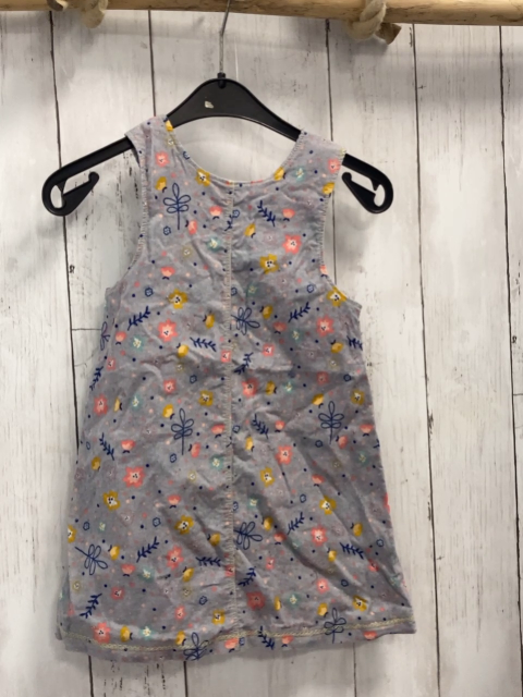   Kleid  Gr. 80  hellgrau Kord Blumen 