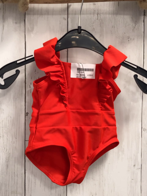 H&M  Badeanzug  Gr. 62/68  rot Rüschen 