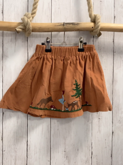   Rock Gr. 98  hellbraun Kord Rotkäppchenmotive 