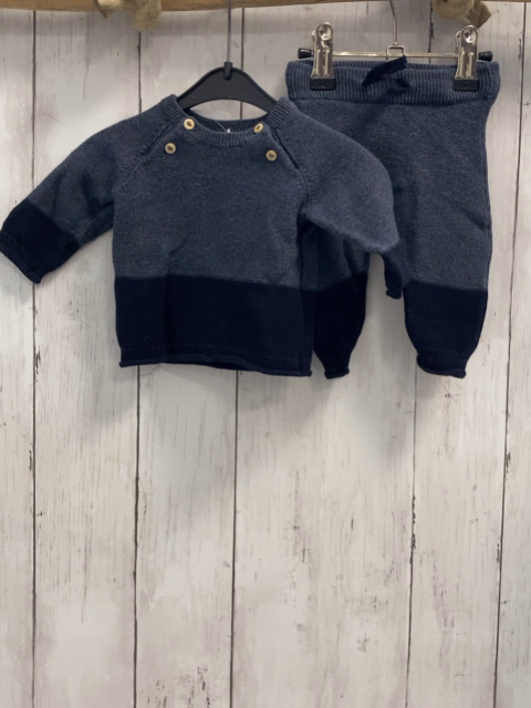 2tlg H&M  Pullover + Leggings  Gr. 56  blau dunkelblau Strick