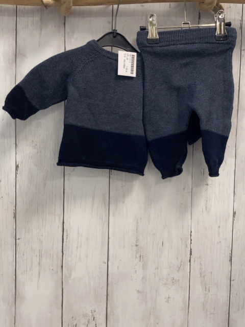 2tlg H&M  Pullover + Leggings  Gr. 56  blau dunkelblau Strick