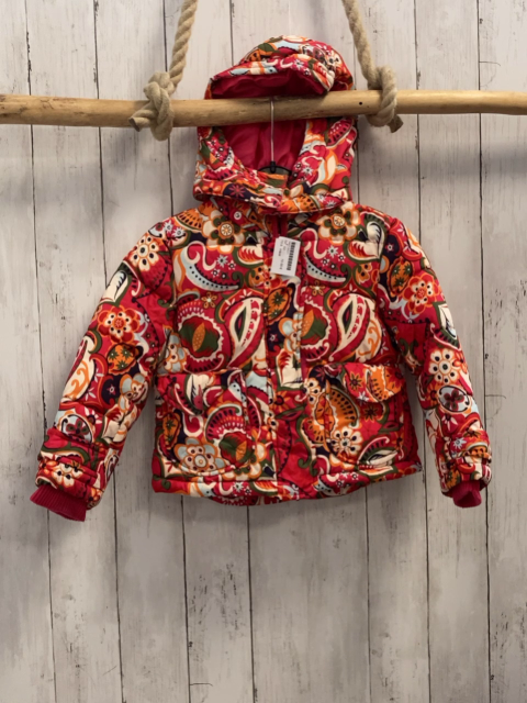 H&M  Winterjacke  Gr. 92  rot bunte Blumen 