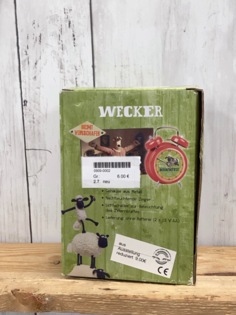neu  Wecker  Shaun das Schaf im Karton 