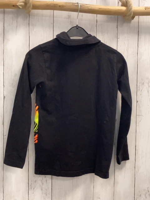  Langarmshirt Gr. 128  schwarz großer Kragen buntes Dinoskelett