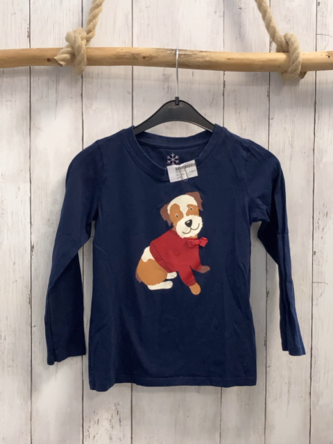  Langarmshirt Gr. 122  blau Hund 