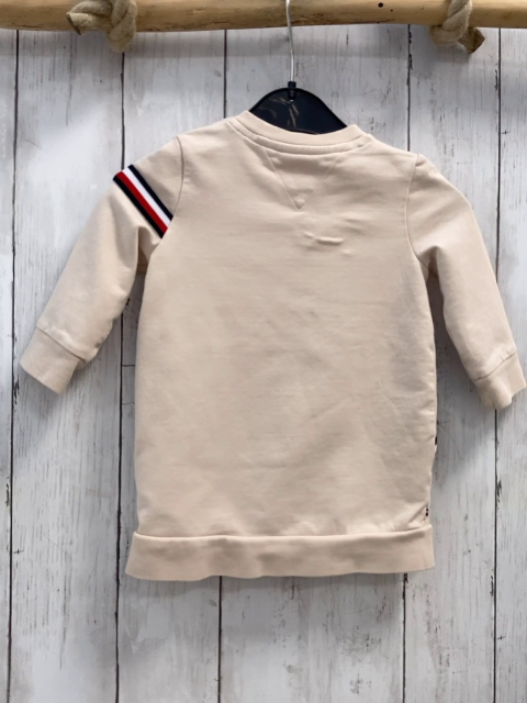 Tommy Hilfiger  Kleid  Gr. 74  beige + schwarz rot weiße Streifen 