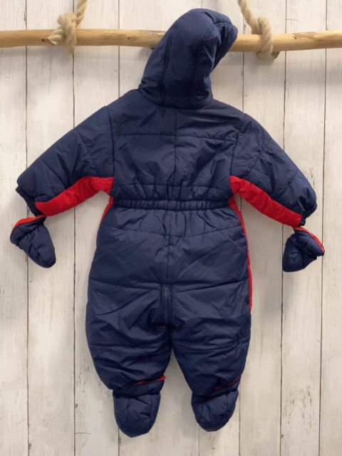 3tlg Winteroverall + Handschuhe + Schuhe Gr. 74  rot blau