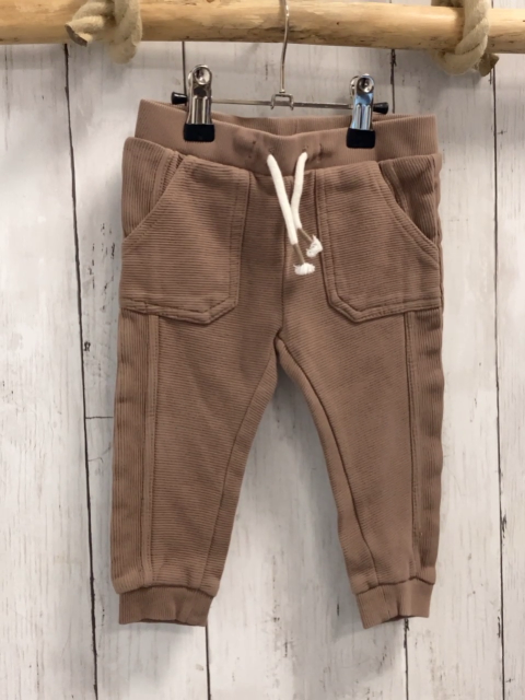   Jogginhose  Gr. 80  braun Rippen weiße Kordel