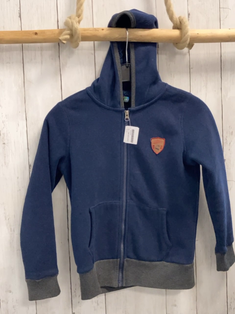  Fleecejacke  Gr. 134/140  blau grauer Bund Kapuze 