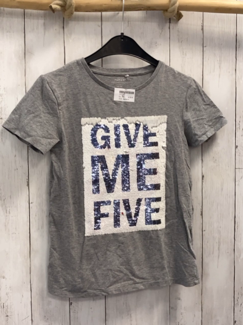 Name it  T-Shirt  Gr. 146  grau Pailettenbild 