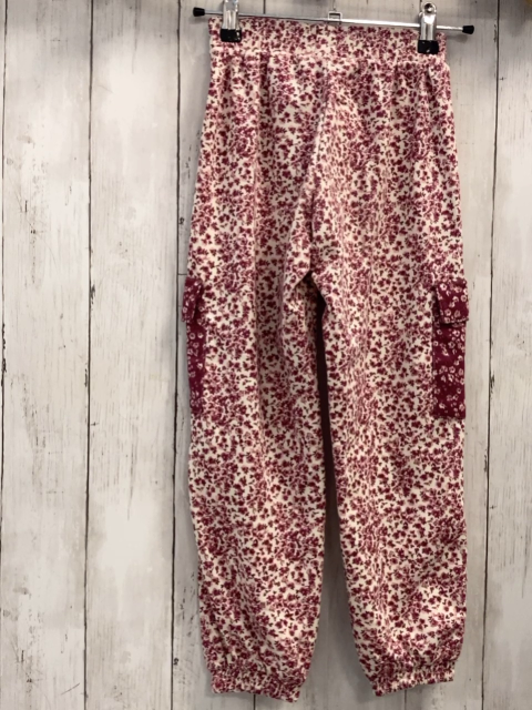 Zara  Hose  Gr. 128  weiß rosa pflaume Blumen 