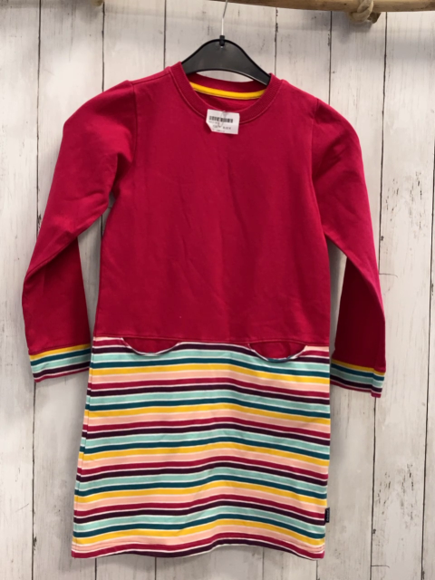 Jako-o  Kleid  Gr. 128  rotes Oberteil gestreifter Rock