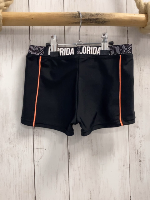   Badehose  Gr. 122/128  schwarz weiße Schrift 