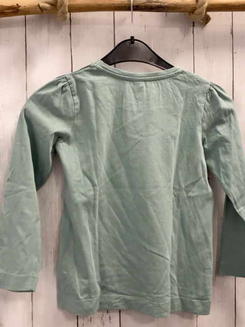   Langarmshirt Gr. 122/128  mint Lama mit Blumen und Glitzer 