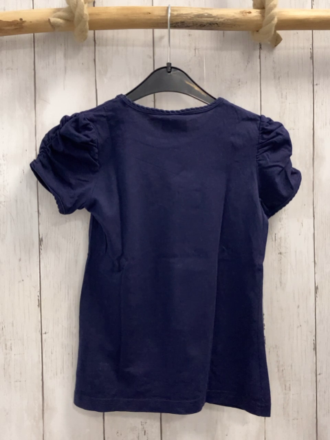   T-Shirt Gr. 128  blau mint Schmetterlinge + Schrift 