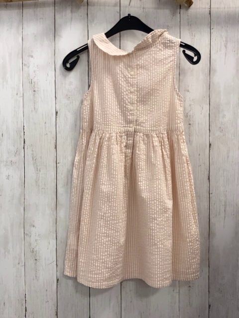 H&M  Kleid  Gr. 128  altrosa beige Streifen Struktur 